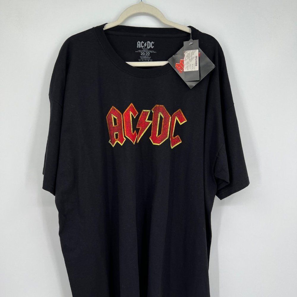 NWT AC DC Short Sleeve Cotton T Shirt By Daisy Street Black Size 20/22 NWT - Picture 6 of 7